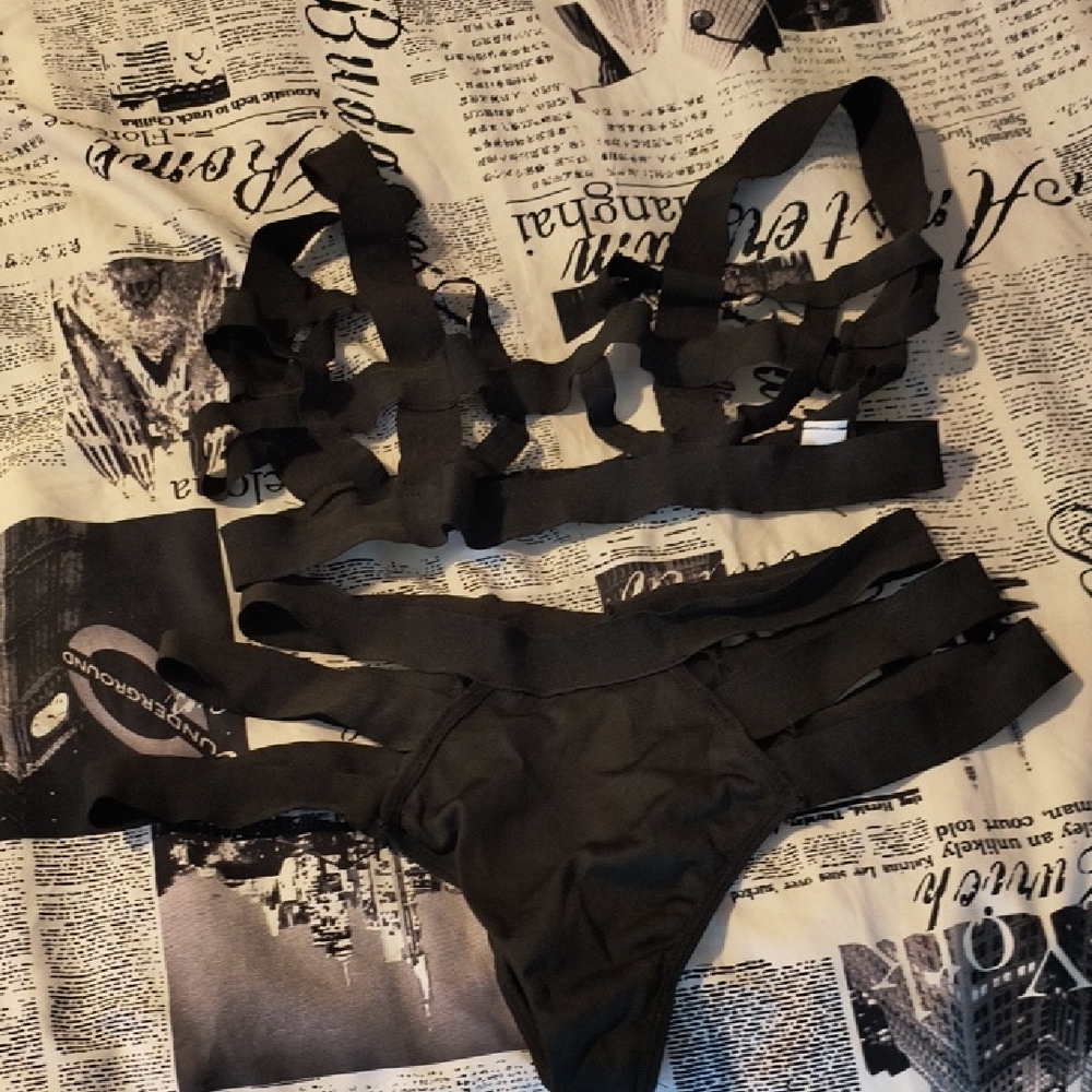 Black Strappy Lingerie Set